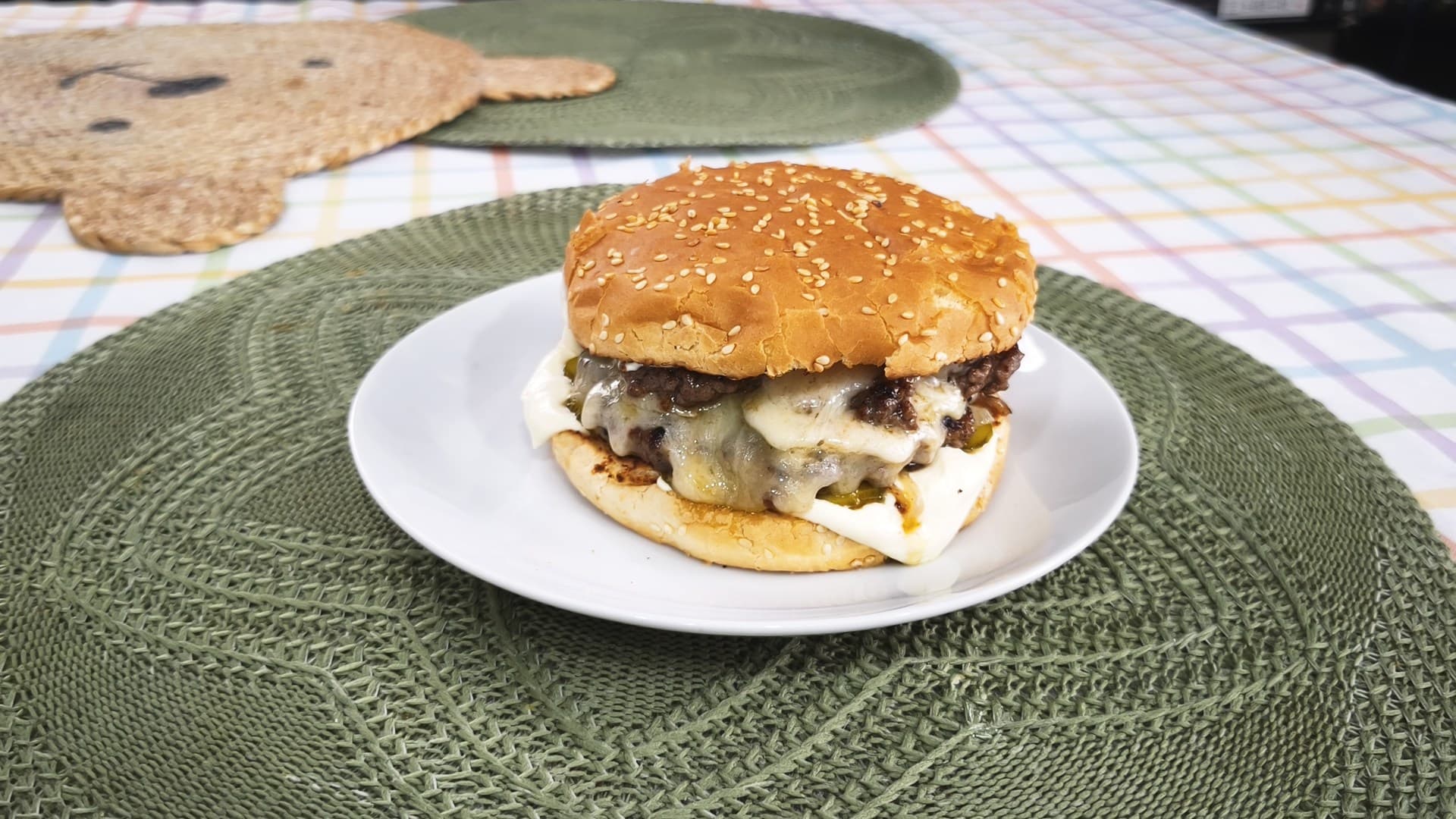 Oklahoma onion smashburger s provolone